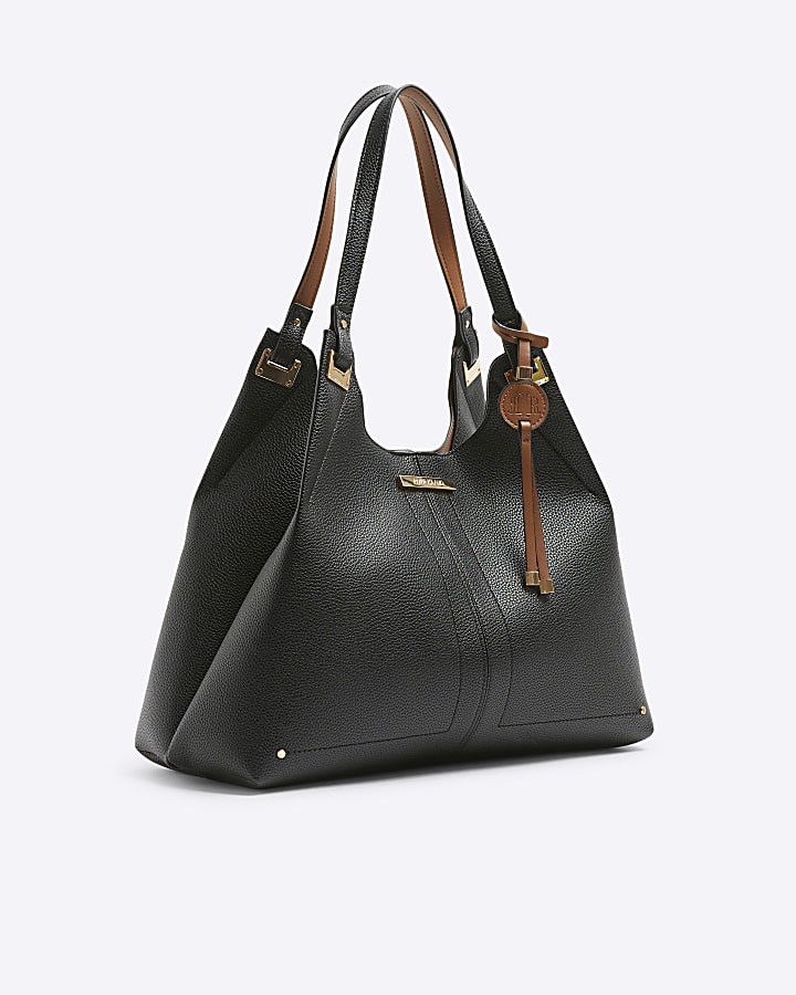 Black slouch tote bag