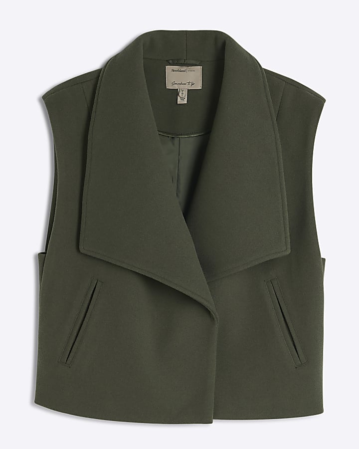 Khaki Sleeveless Jacket