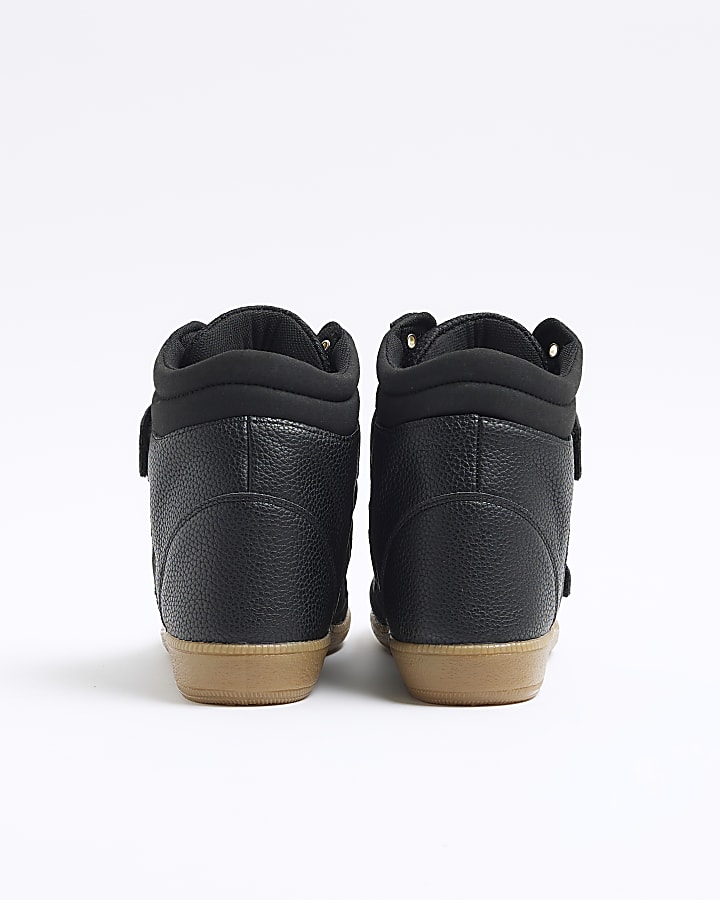 Black High Top Wedge Trainers