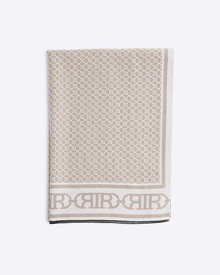 Grey Monogram Scarf