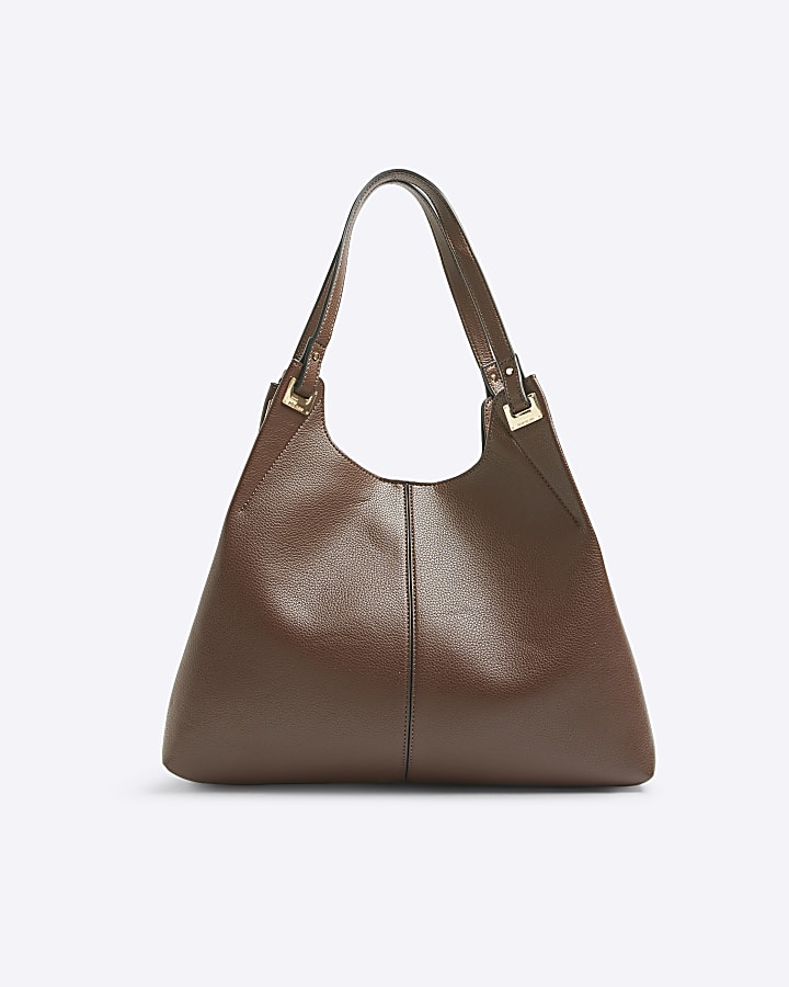 Brown soft slouch tote bag