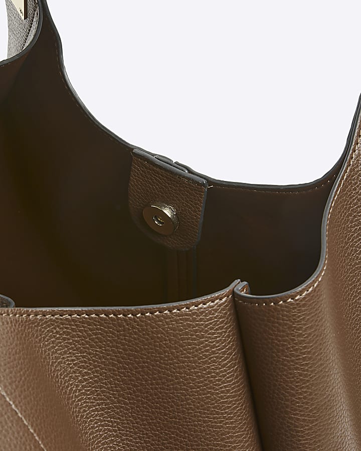 Brown soft slouch tote bag