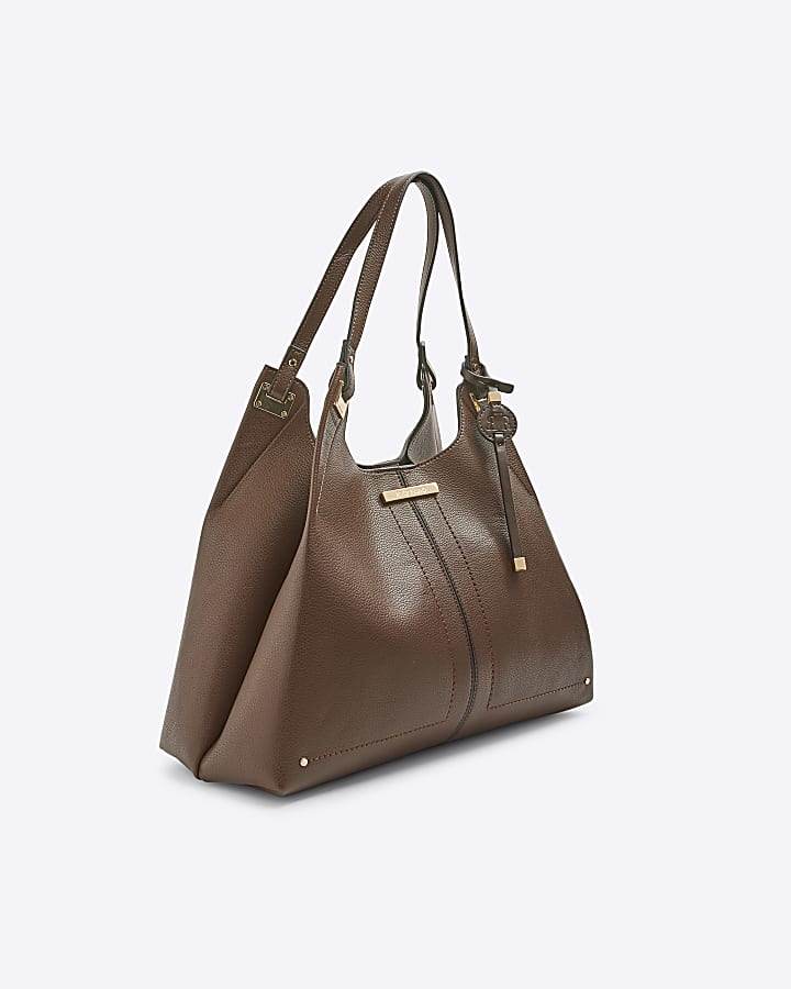 Brown soft slouch tote bag