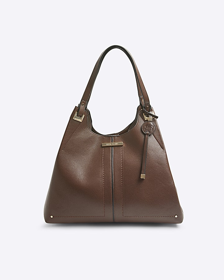 Brown soft slouch tote bag