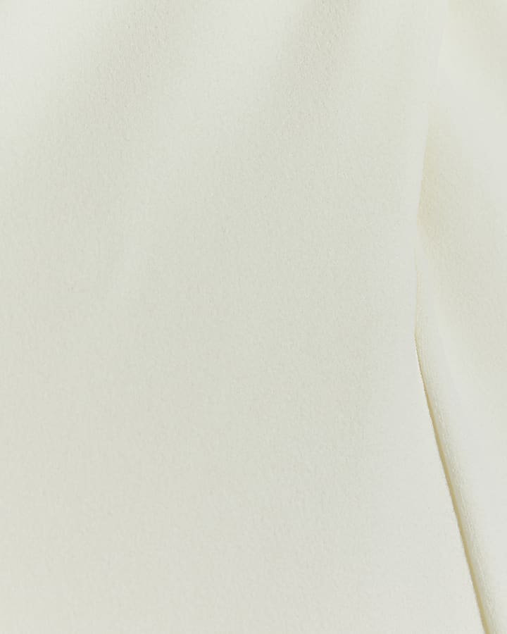 Cream Crossed Halter Neck Jumpsuit