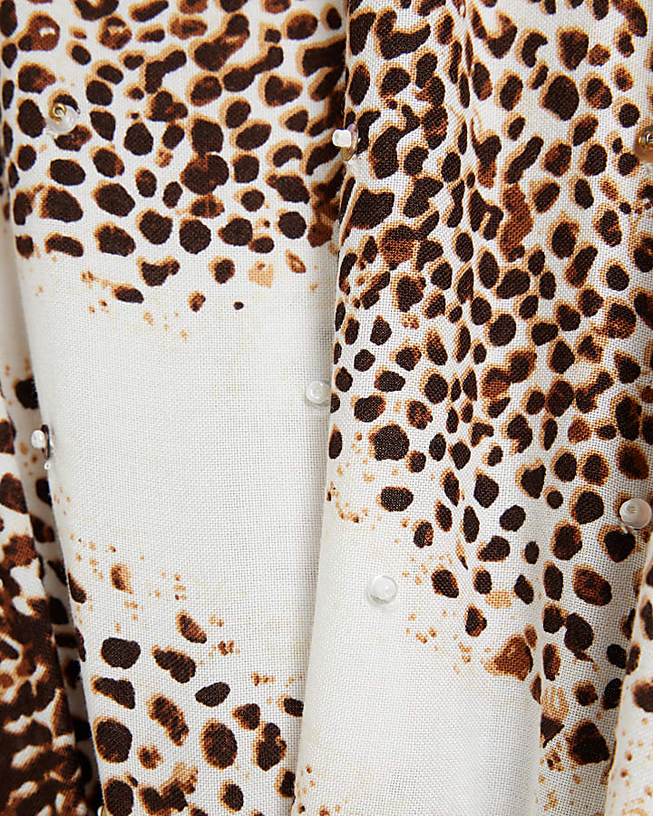 Cream Leopard Print Mini Dress