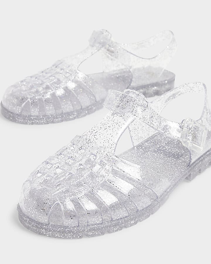 Silver Caged Jelly Sandals