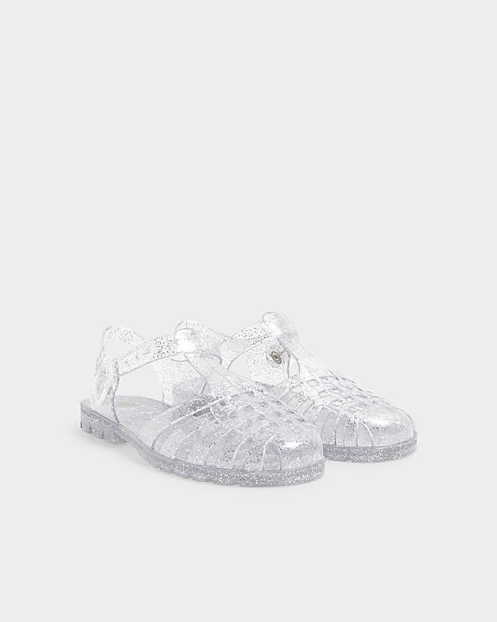 Silver Caged Jelly Sandals