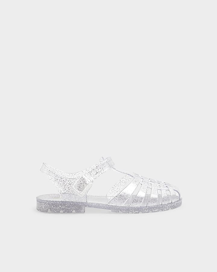 Silver Caged Jelly Sandals