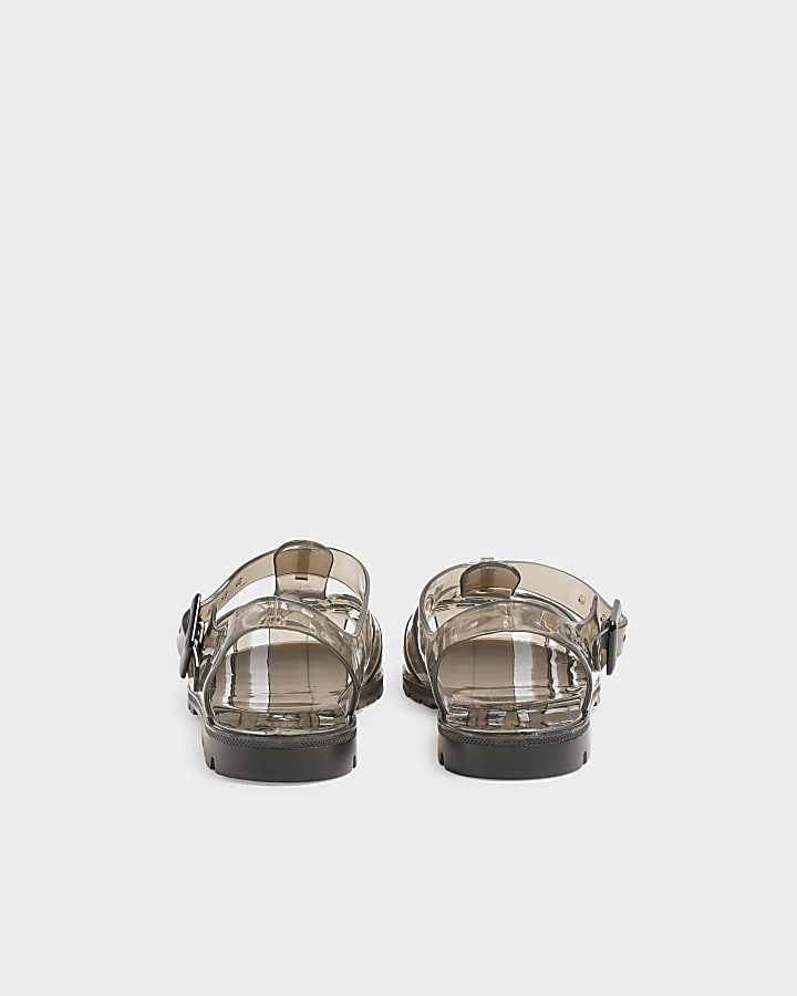 Grey Caged Jelly Sandals