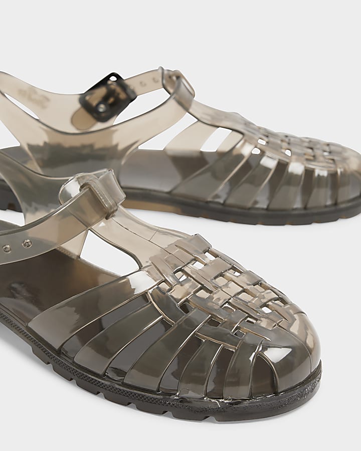 Grey Caged Jelly Sandals