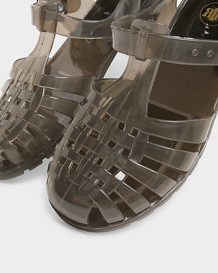 Grey Caged Jelly Sandals