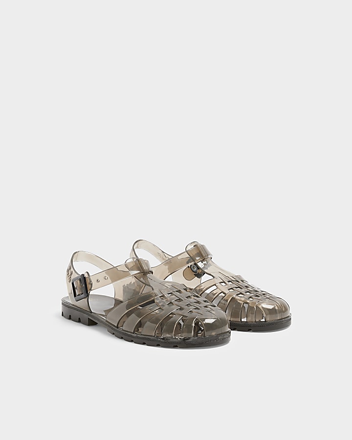 Grey Caged Jelly Sandals