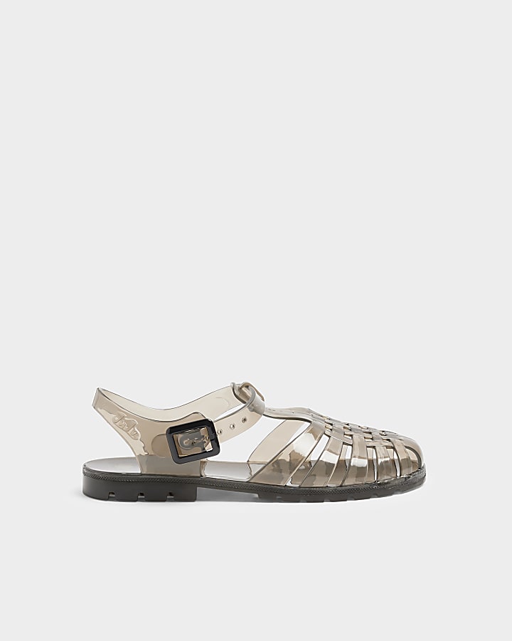 Grey Caged Jelly Sandals