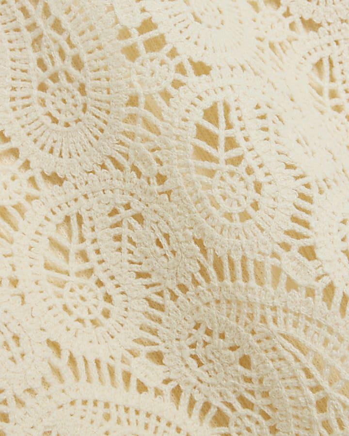 Cream Crochet Front Vest