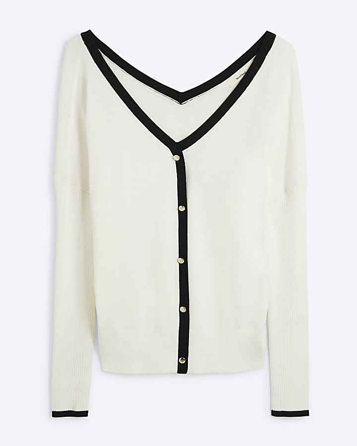 Cream Button Tipped Jumper