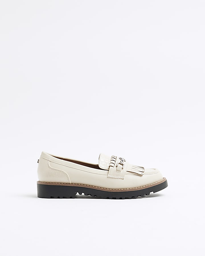 Cream Tassel Patent Loafers