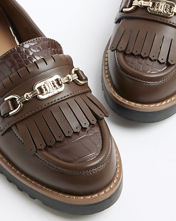 Brown Tassel Patent Loafers