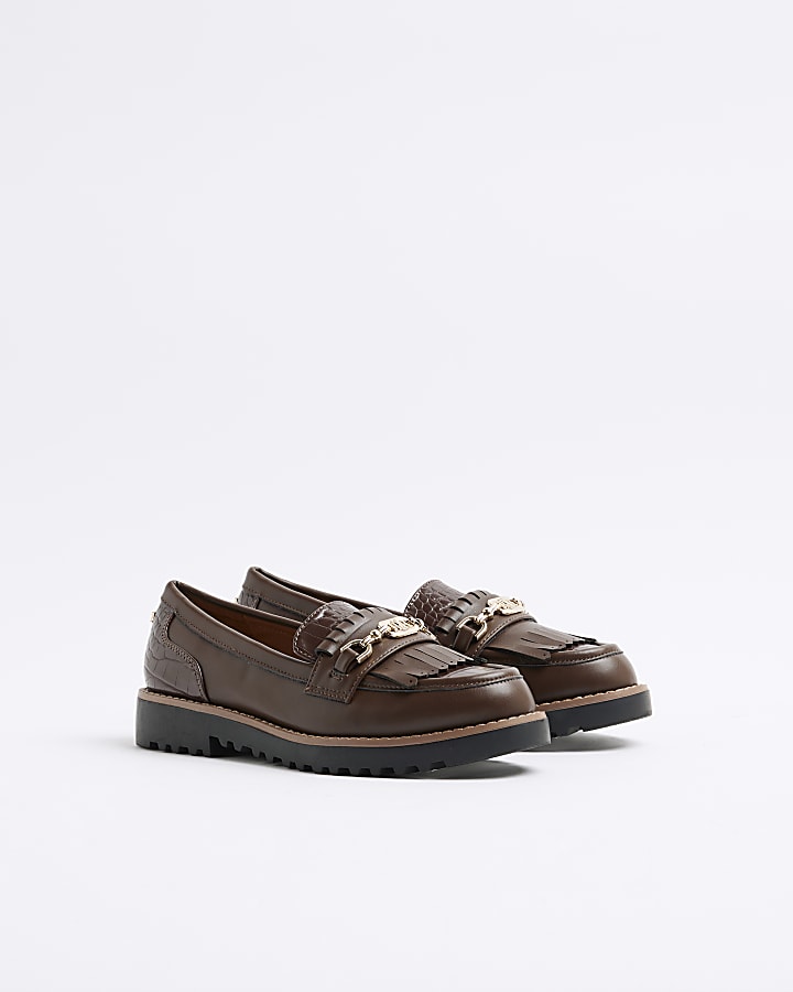 Brown Tassel Patent Loafers