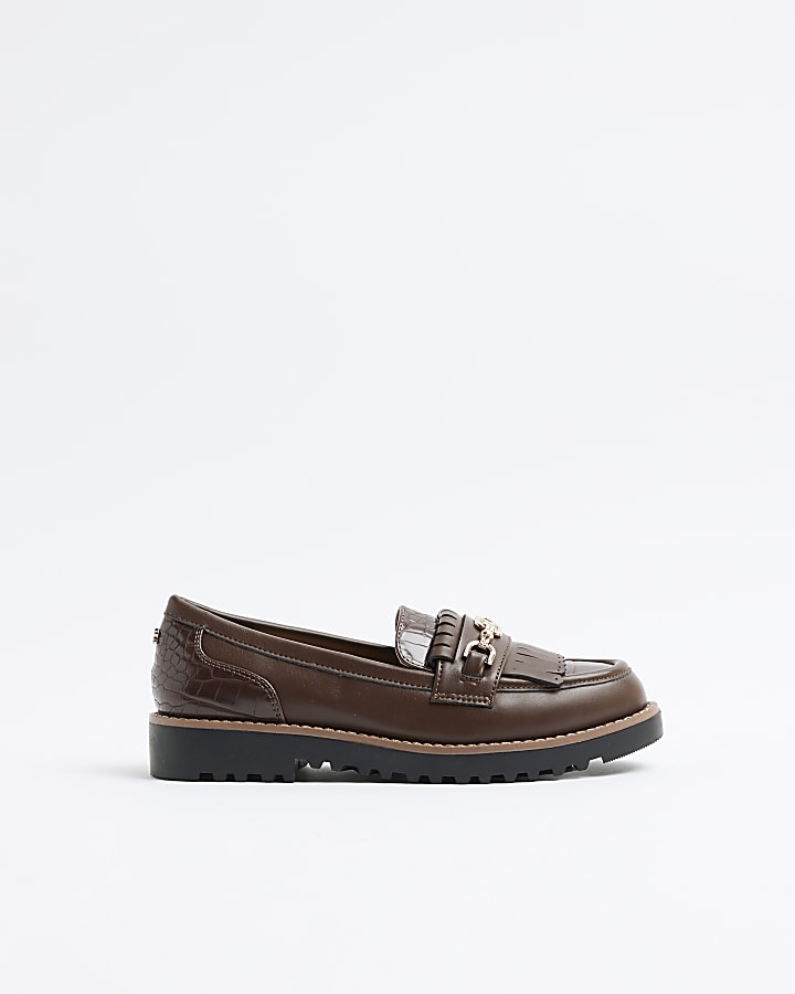 Brown Tassel Patent Loafers