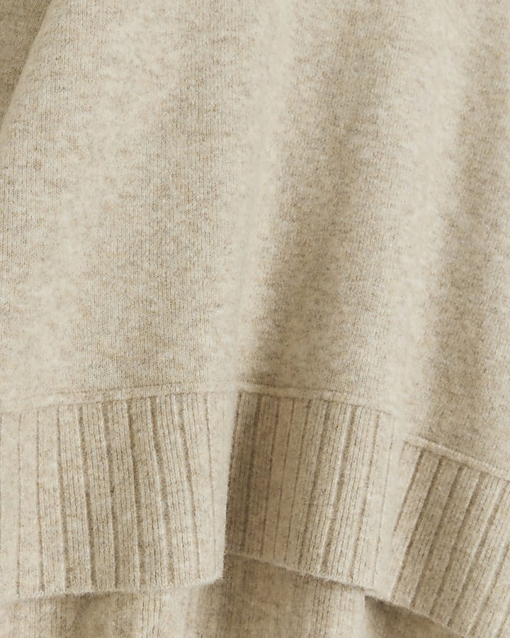 Beige Ribbed Jumper