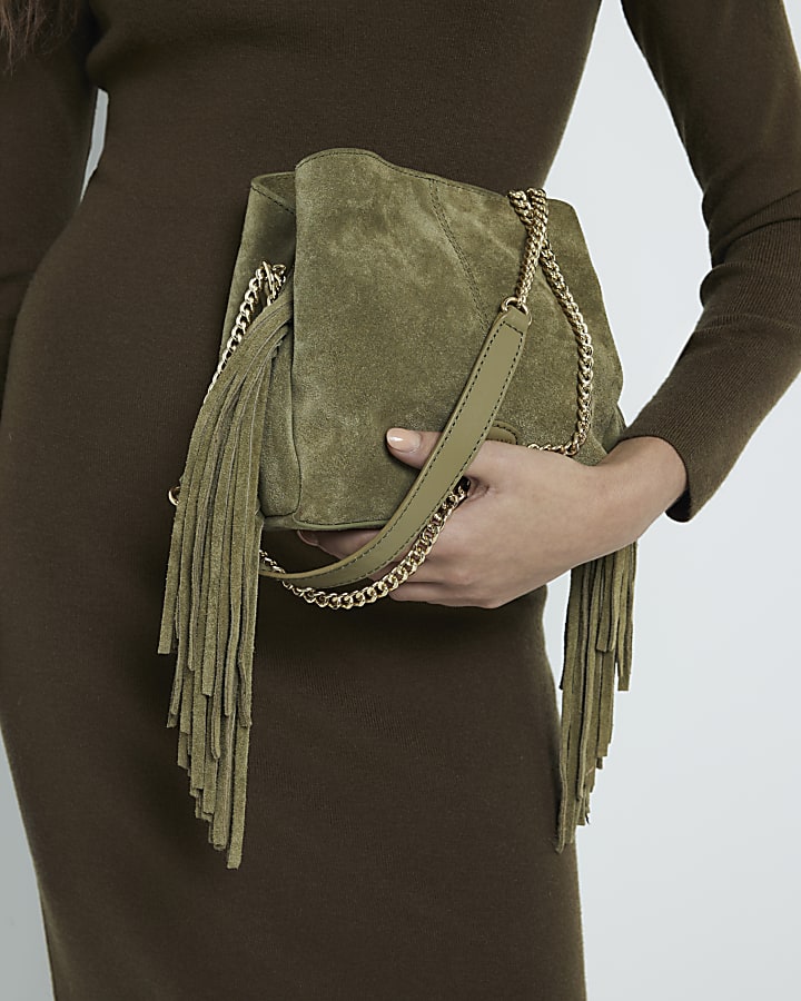 Green suede bag online