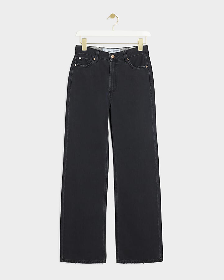 Black Relaxed Straight Jeans