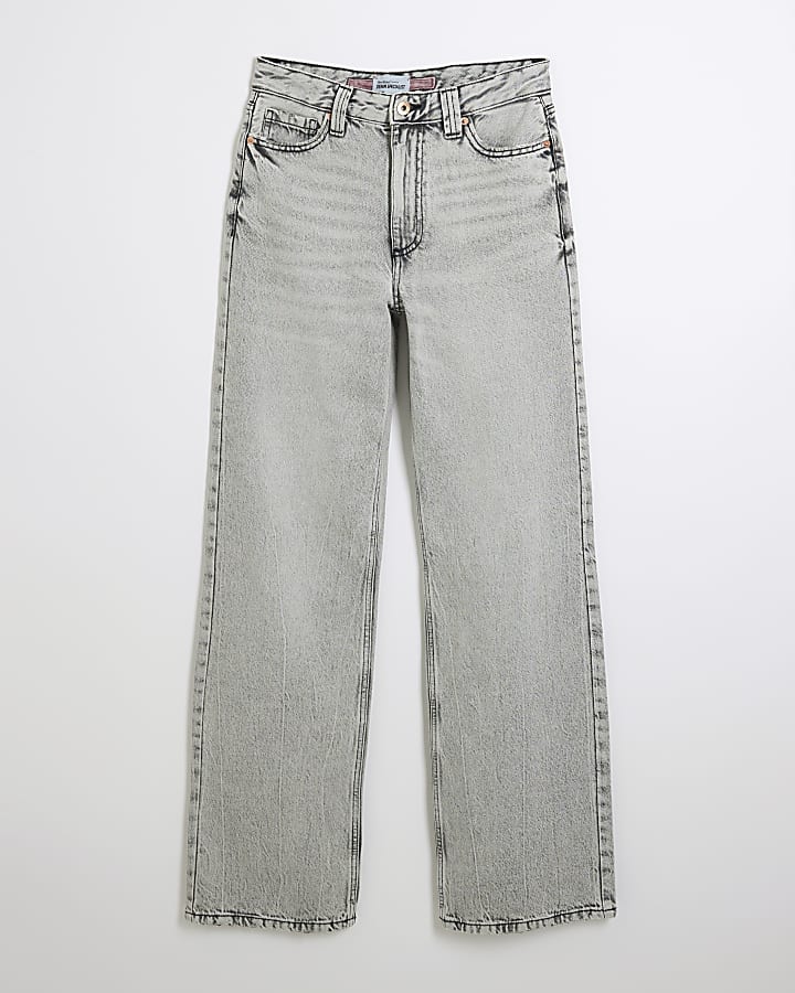 Grey Relaxed Straight Fit Jeans