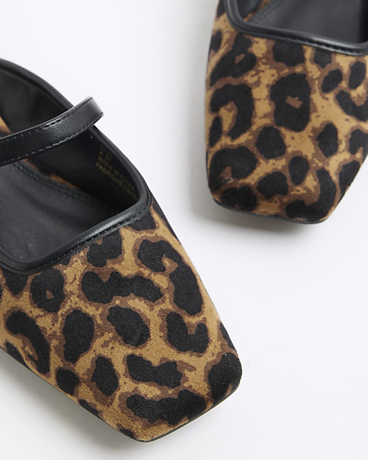 Brown Leopard Print Mules