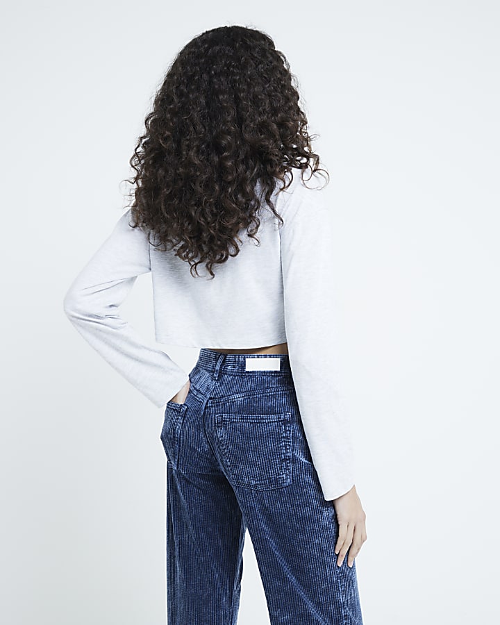 Navy Relaxed Straight Corduroy Jeans