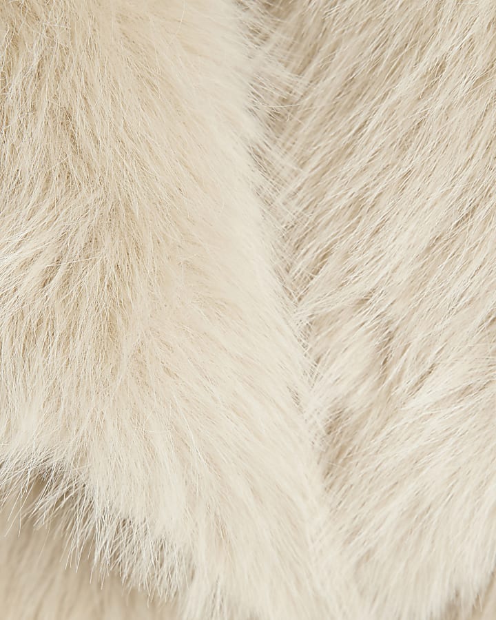Cream Faux Fur Short Plush Jacket
