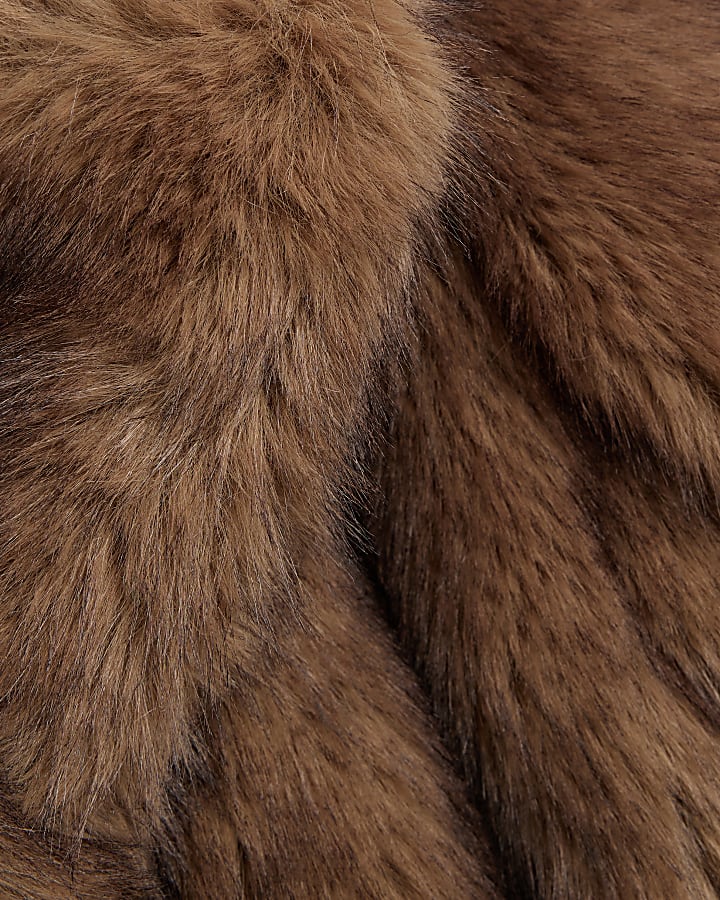 Brown Faux Fur Short Plush Jacket