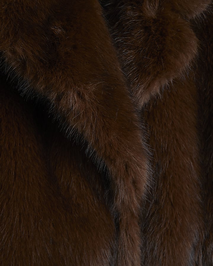 Brown faux fur coat