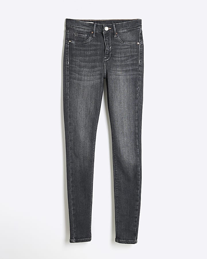 Grey Molly Mid Rise Skinny Jeans