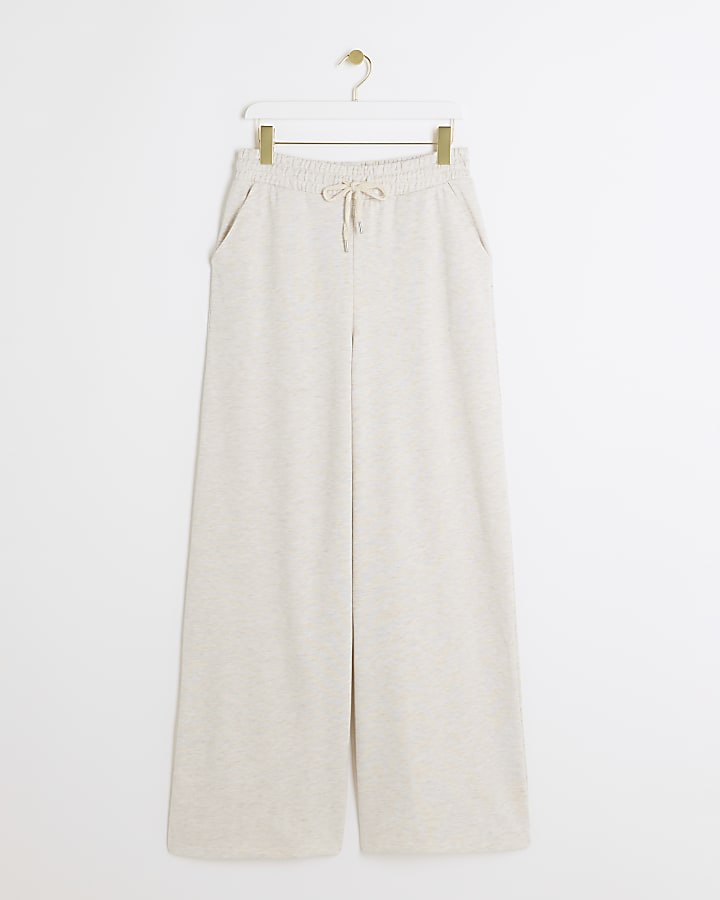 Beige Super Wide Leg Joggers