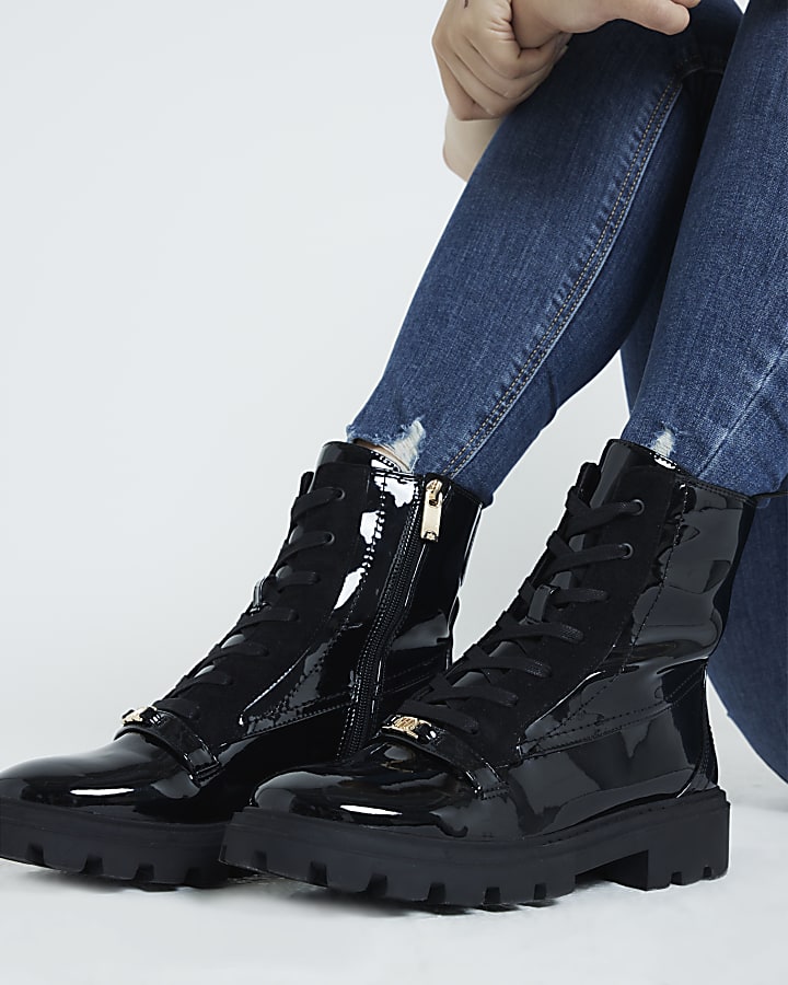 Lace up boots river island hotsell