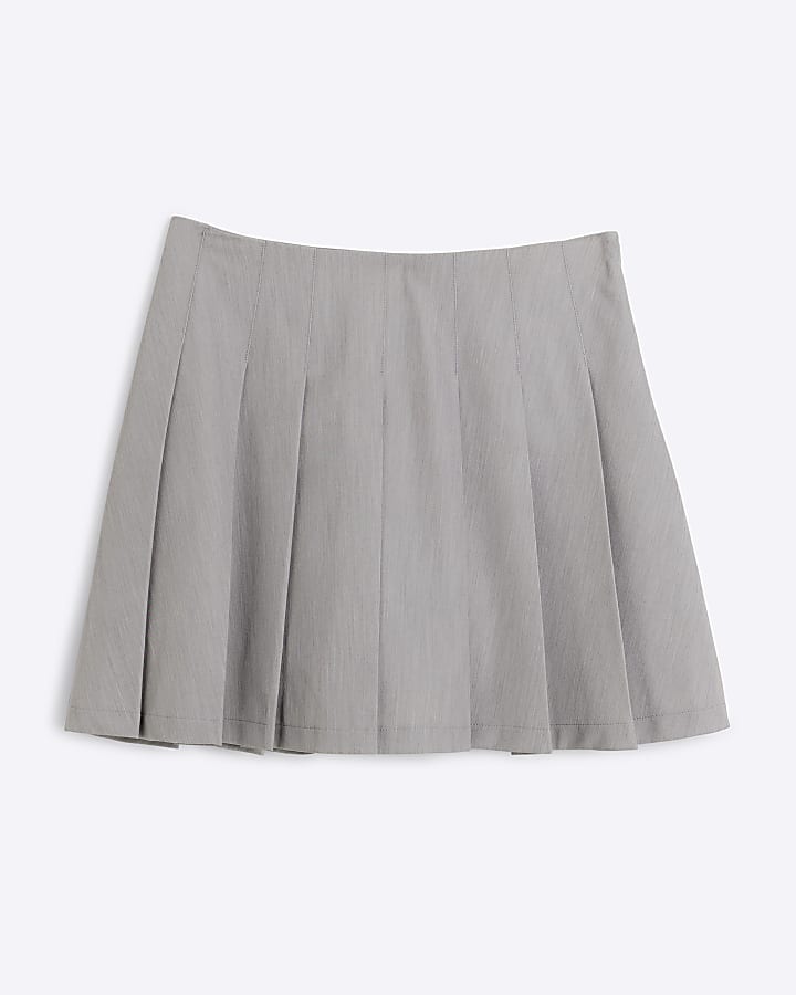 Grey Pleated Mini Skort