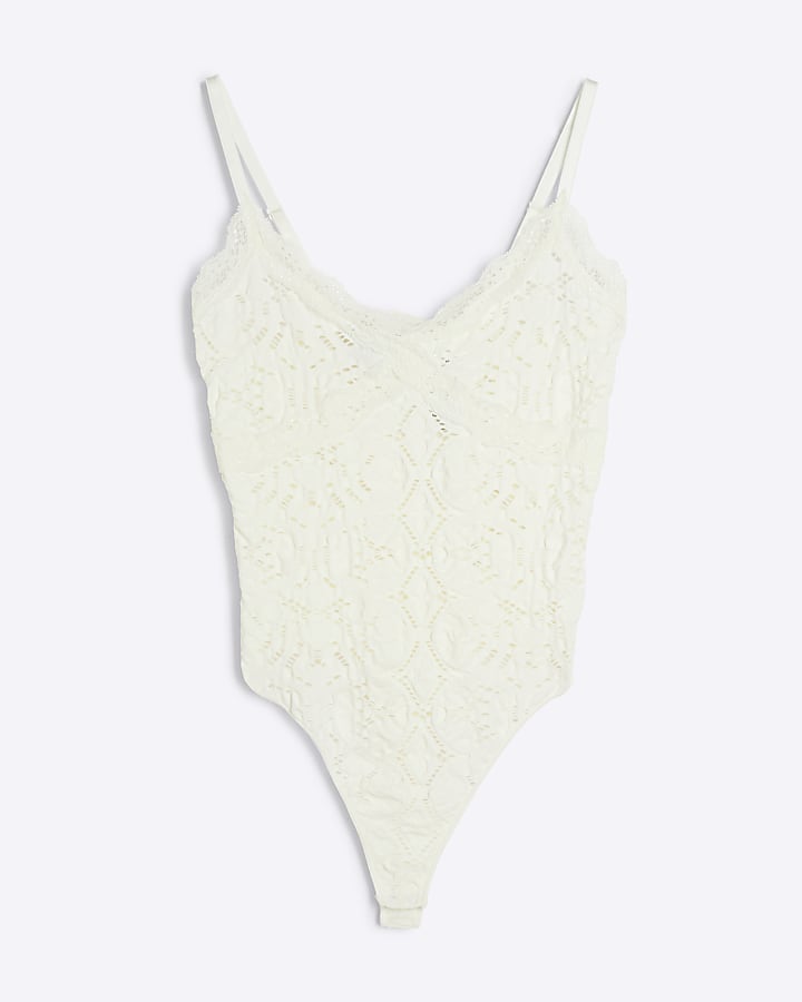 Cream lace seamless bodysuit
