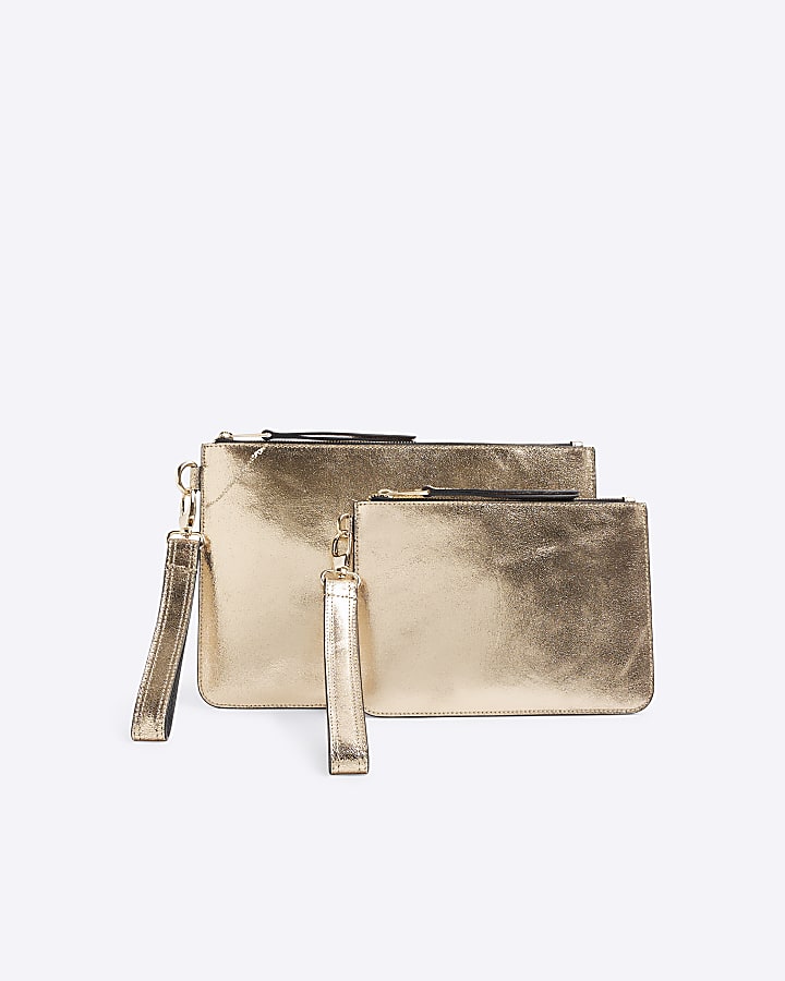 Gold Leather Pouch Bundle