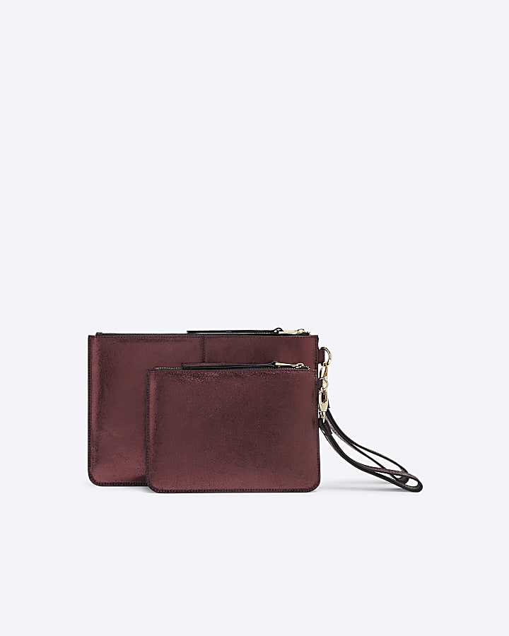 Red Leather Pouch Bundle