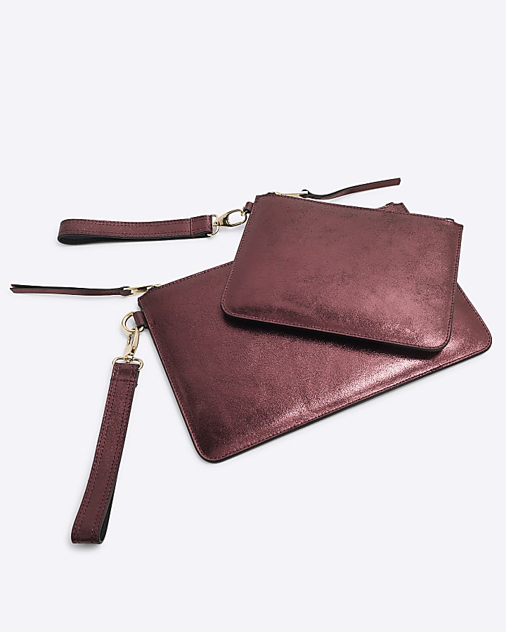 Red Leather Pouch Bundle