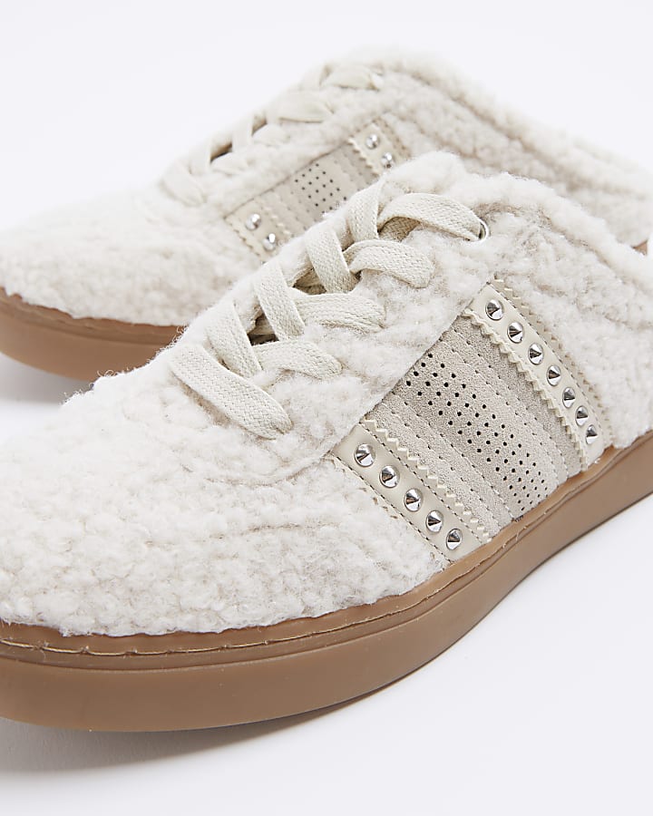 Brown borg slip on trainers