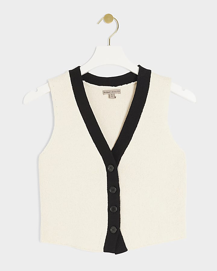 Cream knitted waistcoat