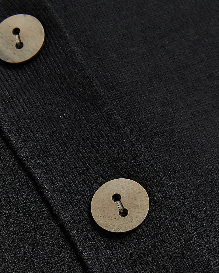 Black Sleeveless Knit Cardigan