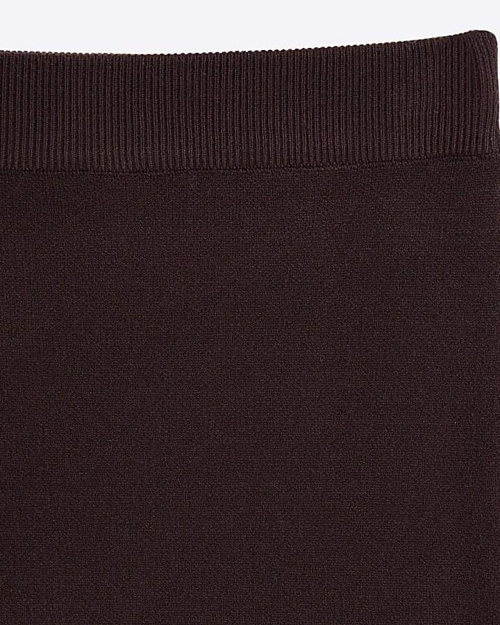 Brown Knit Maxi Skirt