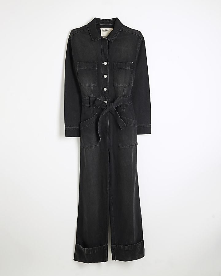 Black Denim Jumpsuit