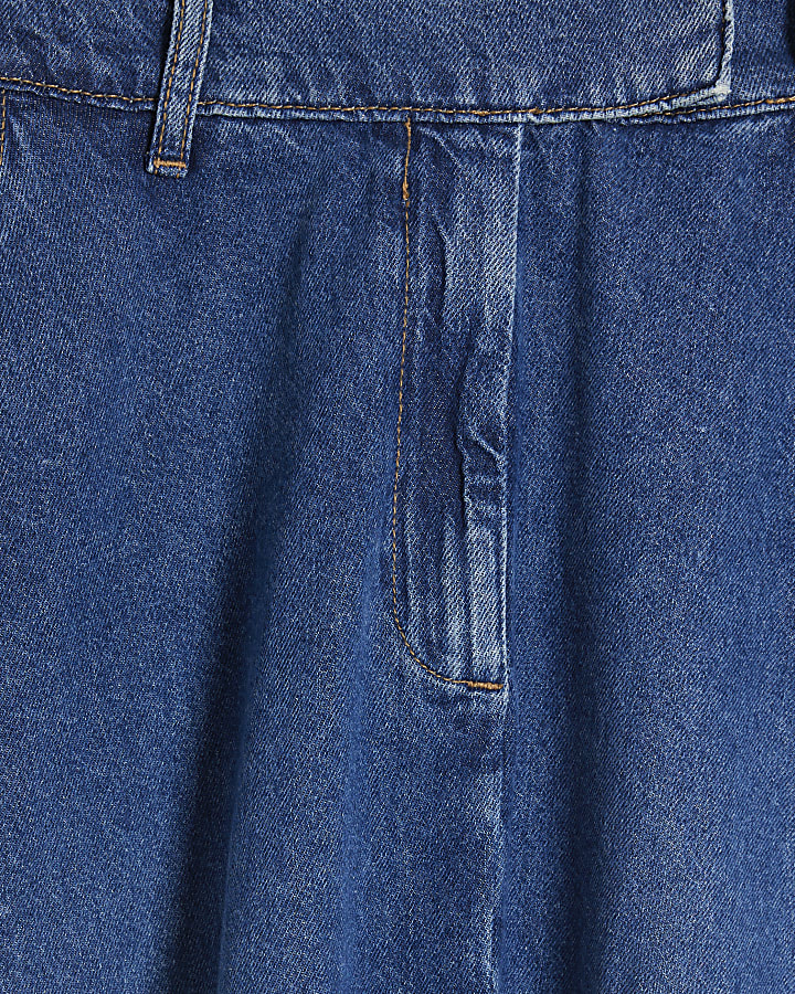 Blue denim maxi skirt