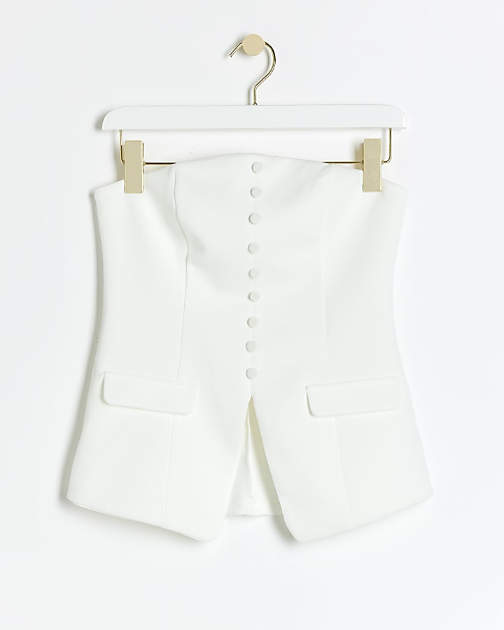 White button bandeau waistcoat