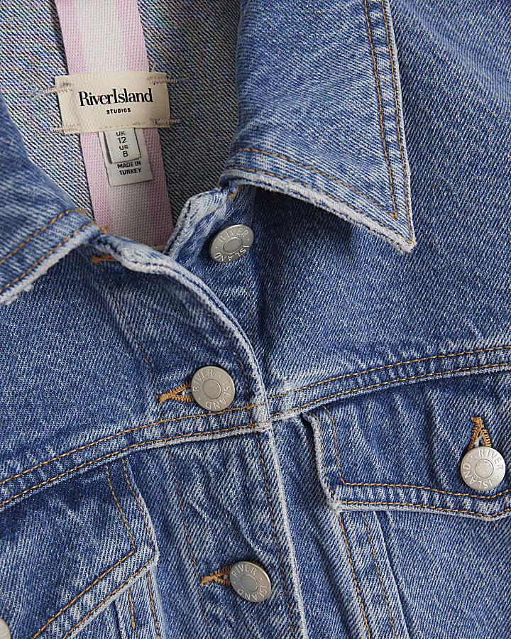 Blue Super Crop Denim Jacket