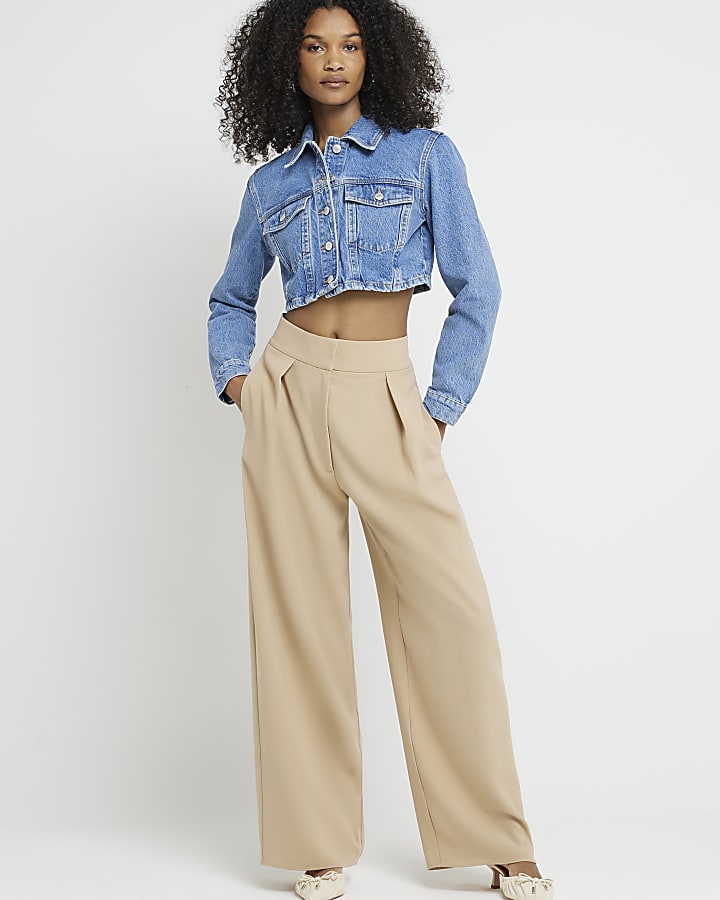 Blue Super Crop Denim Jacket